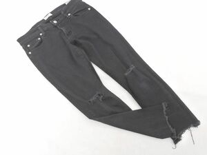 Ungrid アングリッド ダメージ加工 スキニー デニムパンツ size25/黒 ■■ ☆ eba6 レディース