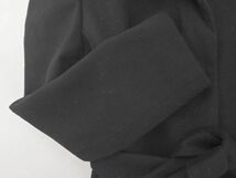 INED イネド アンゴラ混 ウエストリボン セットアップ ジャケット スカート スーツ size11/黒 ◇■ ☆ eba7 レディース_画像4