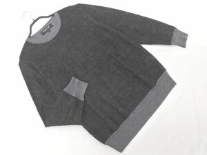 Paul Smith Paul Smith BLACK LABEL wool . crew neck material switch knitted sweater sizeS/ black x gray *# * eba6 men's 