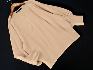 ketty ケティ カシミヤ混 スリットネック ボリュームスリーブ ニット セーター size3/ベージュ ◇■ ☆ eba7 レディース