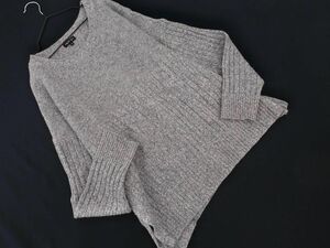 INDIVI Indivi wool 100% knitted sweater size13/ gray *# * eba7 lady's 