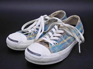 CONVERSE コンバース ジャックパーセル チェック ローカット スニーカー size23.5ｃｍ/ベージュｘ青 ■■ ☆ eba6 レディース