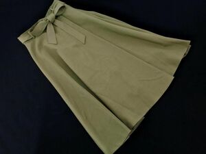 Couture brooch クチュールブローチ タック ロング スカート size36/カーキ ■■ ☆ eba7 レディース