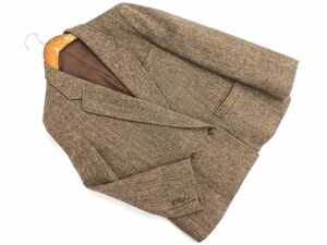 SCAPA Scapa wool 100% jacket size11/ tea *# * eba9 lady's 