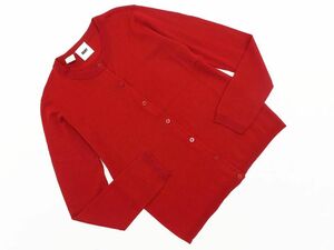 DKNY Donna Karan New York wool 100% cardigan sizeP/ red *# * eba9 lady's 