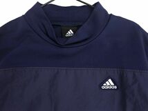 ネコポスOK adidas アディダス キッズ ロゴ 素材 切替 カットソー 140cm 紺 ◇■ ☆ ebb3 子供服_画像3