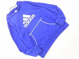 adidas アディダス キッズ スウェット ロゴ プリント プルオーバー パーカー 160cm 青 ◇■ ☆ ebb3 子供服