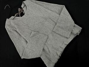 COMME CA Comme Ca wool . back ribbon pull over cut and sewn size15/ gray *# * ebb3 lady's 