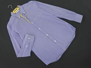 BEAMS Beams silver chewing gum check shirt sizeM/ blue #* * ebb4 men's 