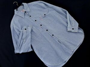 LEVI’S リーバイス 60500-6132 チェック 長袖 シャツ sizeL/青 ◇■ ☆ ebb4 メンズ