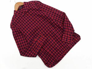 ネコポスOK MACPHEE マカフィー トゥモローランド チェック シャツ size38/赤 ■◇ ☆ ebb5 レディース