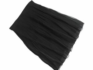  cat pohs OK Comme Ca Du Mode pleat flair skirt size11/ black #* * ebb6 lady's 