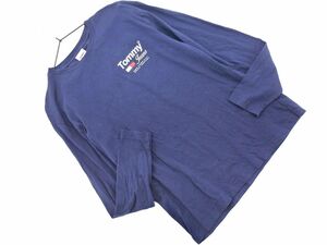 TOMMY HILFIGER トミーヒルフィガー ロゴ プリント カットソー sizeS/紺 ◇■ ☆ ebb6 メンズ