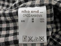 niko and ニコ アンド ギンガムチェック 7分袖 シャツ ワンピース size3/白ｘ黒 ■◇ ☆ ebb9 レディース_画像5