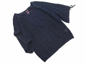 エックスガール 星柄 透かし編み ニット セーター size1/紺 ■◇ ☆ ebc0 レディース