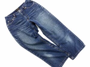 hiromichinakano ヒロミチナカノ USED加工 クロップド デニムパンツ size64-87/青 ■◇ ☆ ebc1 レディース