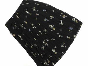 ZARA TRF ザラ トラファ シフォン 花柄 プリーツ スカート sizeXS/黒 ■◇ ☆ ebc1 レディース