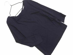  Untitled rib 7 minute sleeve cut and sewn size2/ navy blue *# * ebc3 lady's 