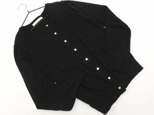  cat pohs OK NICECLAUP Nice Claup knitted cardigan sizeF/ black *# * ebc6 lady's 