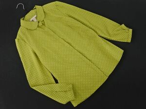 BANANA REPUBLIC バナナリパブリック ドット 丸襟 ブラウス シャツ sizeS/黄緑 ◇■ ☆ ebc3 レディース