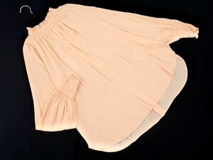 ネコポスOK NOLLEY’S ノーリーズ バックボタン ギャザー ブラウス シャツ size36/ベージュ ■◇ ☆ ebc7 レディース