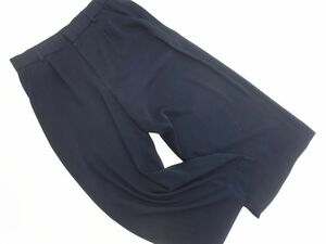 KUMIKYOKU Kumikyoku tuck широкий укороченные брюки size3/ темно синий #* * ebc7 женский 