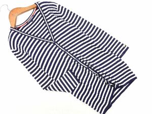 TOMMY HILFIGER トミーヒルフィガー ボーダー カーディガン sizeS/白ｘ紺 ■◇ ☆ ebc8 レディース