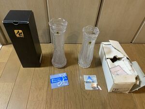 【新品未使用品】ADERIA CRYSTAL アデリアクリスタル　花瓶　2本セット石塚硝子株式会社製　CRYSTAL クリスタルガラス 