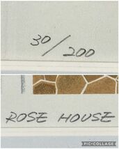 真作■リトグラフ■渡辺美香子■『ROSE　HOUSE』■メルヘン作家■美品■メディア提供多数■額付絵画　2a_画像5