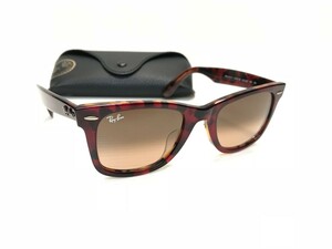 RayBan レイバン/ウェイファーラー/サングラス/RB2140-F / 1275/A5 /size:52/イタリー製/52□22/レッドオレンジハバナ/良品