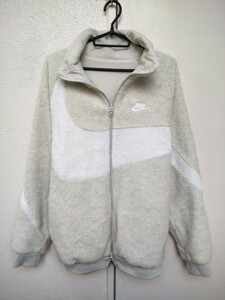  NIKE ナイキ ☆ ビッグスウッシュ ボアジャケット/ BOA JACKET/BQ6546-070/リバーシブル/アイボリー/size:M/モコモコ 