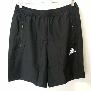 新品未使用●送料無料◆(メンズ2XL)(XO)アディダス adidas 黒ハーフパンツ/ショートパンツ/ジップ付きポケット/軽量/丈短め