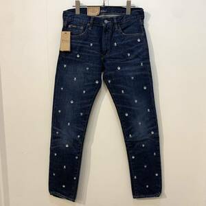 新品 POLO RALPH LAUREN SULLIVAN SLIM DENIM PANT ポロ ラルフローレン スリム テーパード デニム パンツ スカル 刺繍 加工 28×30