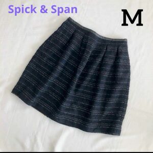 【スピック＆スパン】Spick&Span ミニスカート M ネイビー キラキラ セレモニー 入学式 卒業式 ママスーツ 紺