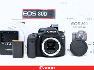 ★185ショットほぼ新品★Canon キャノン EOS 80D ボディー ◆元箱ほか付属◆2420万画素快適デジタル一眼レフカメラ★未使用に近い逸品