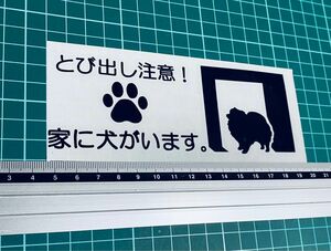 とびだし注意！家に犬がいます！トイプードル　ステッカー（色変更可能）