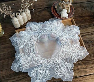 Art hand Auction New Luxury Embroidery Lace Cover Multi Cover Dustproof Elegant 55cm White Vase Cover Furniture Dustproof Cover Home Decoration, handmade works, kitchen supplies, table cloth