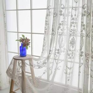  new goods lace curtain white Turkey embroidery elegant decoration width 130 centimeter * height 180 centimeter one sheets profit super-discount 