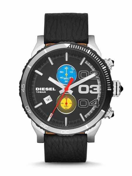 【DIESEL/ディーゼル】腕時計 アナログ レザー ブラック 人気