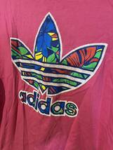 1990's年代　アディダス　adidas 両面プリントTシャツ　L ピンク　VINTAGE ビンテージ　オールド古着　メンズブランド　希少_画像6