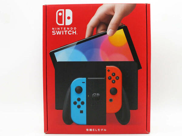【未使用】Nintendo Switch(有機ELモデル) Joy-Con(L) ネオンブルー/(R) ネオンレッド 