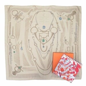  Hermes as good as new silk scarf Calle 90 beige group regular equipment. Etude PLANCHE D ETVDE POVR VNE PARVRE DE GALA box attaching large size silk 100% *Y2