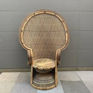 [ Fukuoka ] rattan pi- cook chair emani L chair arm attaching chair rattan furniture display [KK0218-3]