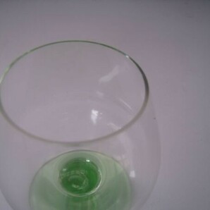 ブランデーグラス ６pac 250ml Made in スロバキア グリーン グラス6客  未使用品 サイズ：口径5×H11㎝ /21N12.21-43の画像5