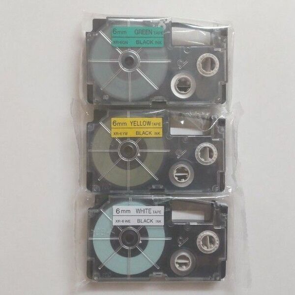 【未開封・未使用】ネームランドテープ 6㎜ 3色セット 新年度に備えて、お名前テープに最適です。