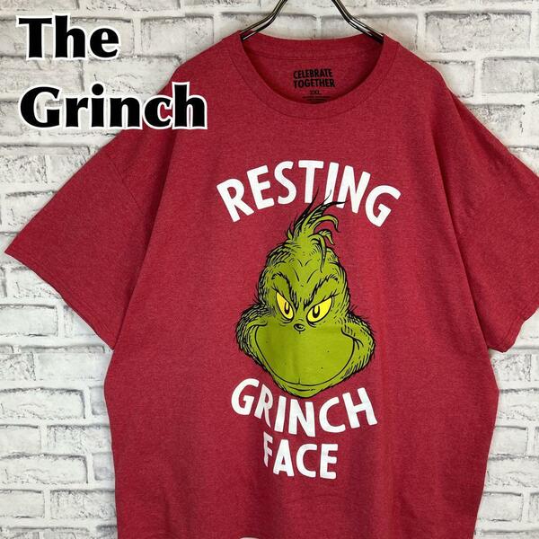 The Grinch グリンチ フェイス ロゴ プリント Tシャツ 半袖 輸入品 春服 夏服 海外古着 キャラ 絵本 アニメ ドクタースース ビッグサイズ