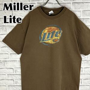 Miller Lite ミラーライトビール 00s XL Tシャツ 半袖 輸入品 春服 夏服 海外古着 企業 会社 酒 センターロゴ