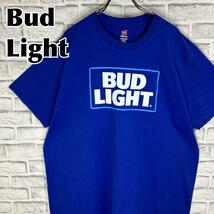 BUD LIGHT バドライト ビール センターロゴ Tシャツ 半袖 輸入品 春服 夏服 海外古着 企業 会社 酒 ビッグサイズ_画像1