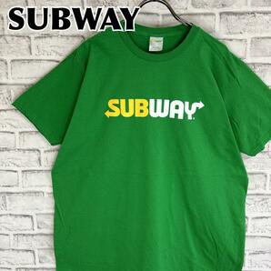 SUBWAY サブウェイ センターロゴプリント 企業ロゴ Tシャツ 半袖 輸入品 春服 夏服 海外古着 会社 ジャンクフード サンドウィッチ