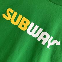 SUBWAY サブウェイ センターロゴプリント 企業ロゴ Tシャツ 半袖 輸入品 春服 夏服 海外古着 会社 ジャンクフード サンドウィッチ_画像5